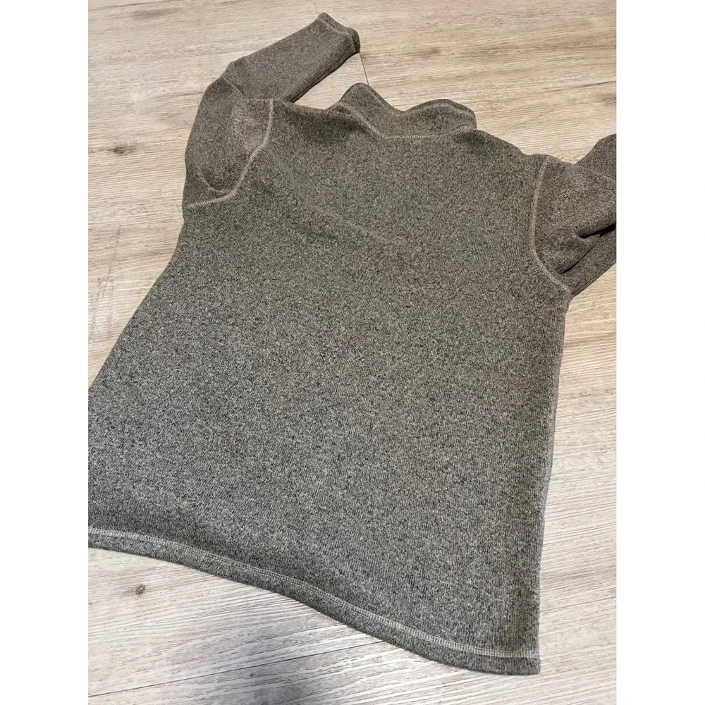 North Face Mens Gordon‎ Lyons Quarter Zip Fleece Pullover Heather Grey Brown M